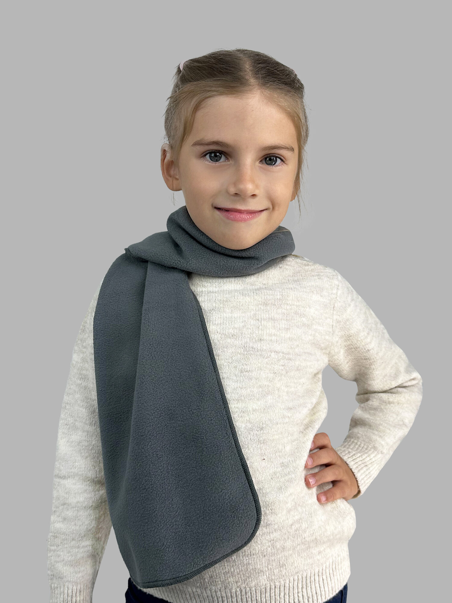 Шарф Body Pillow для детей,120х19 см, серый — фото 1