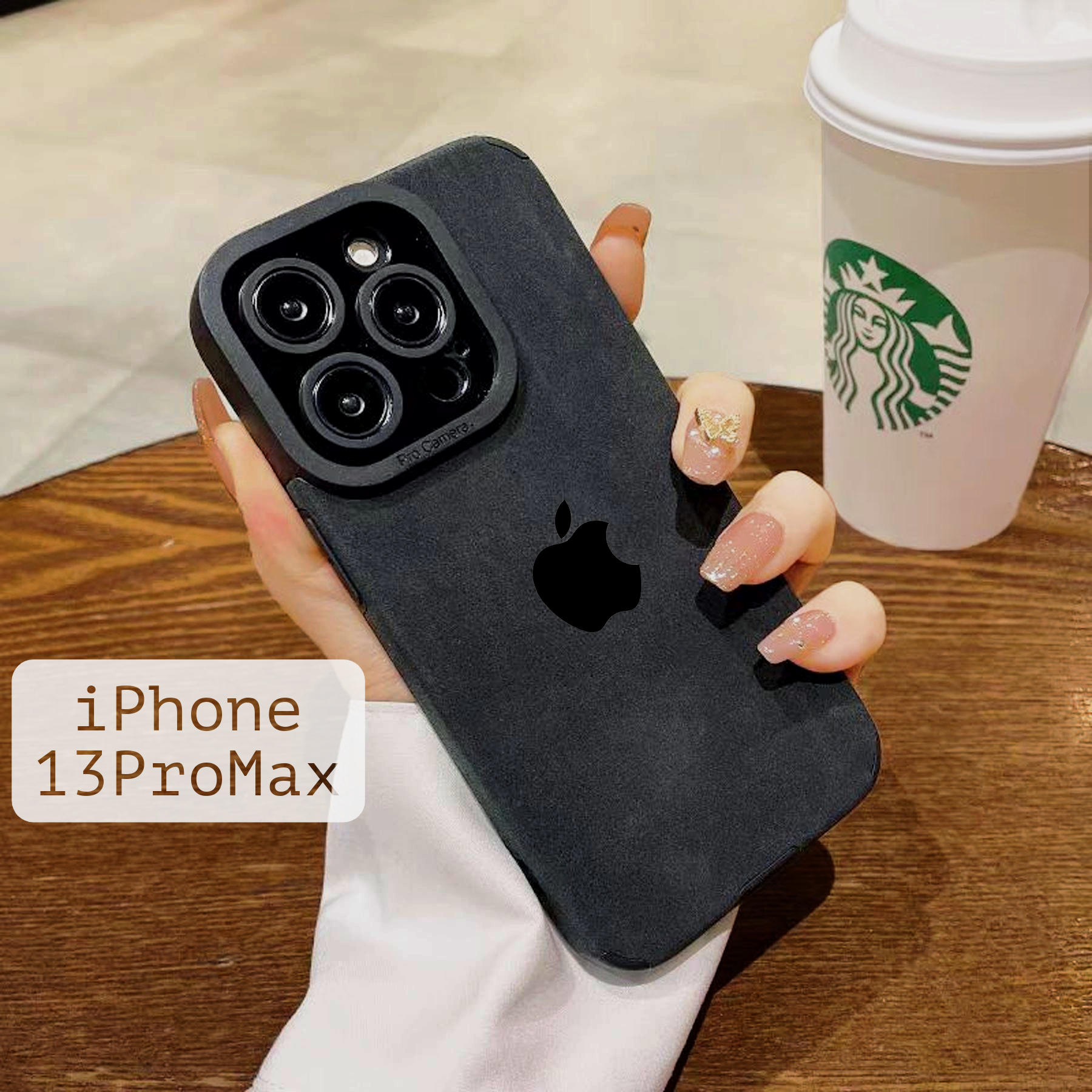 Чехол на айфон 13 Pro Max черный с яблоком - Чехол iPhone 13 Про Макс черный с яблоком
