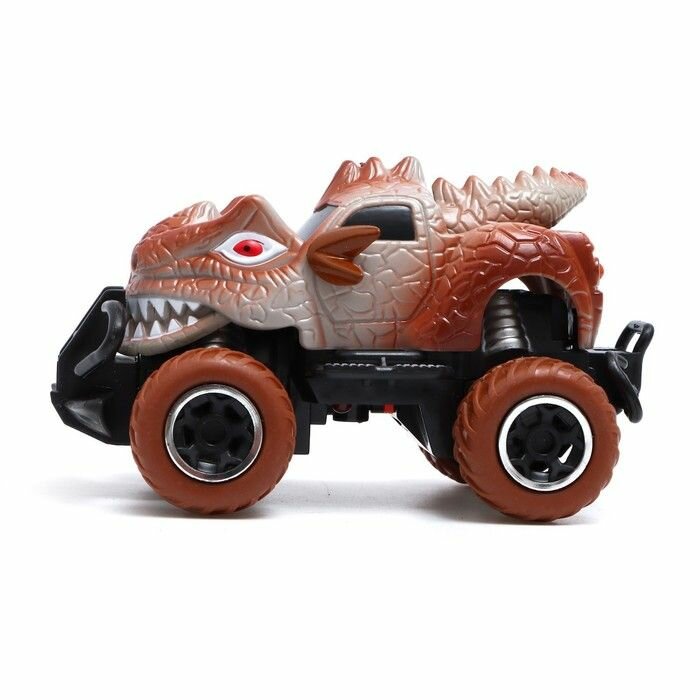 Джип радиоуправляемый Автоград Dino, работает от батареек, коричневый, в коробке (6146) — фото 1