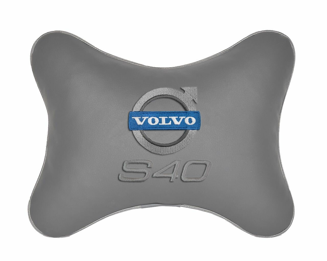 Подушка на подголовник автомобильная серая экокожа VOLVO S40