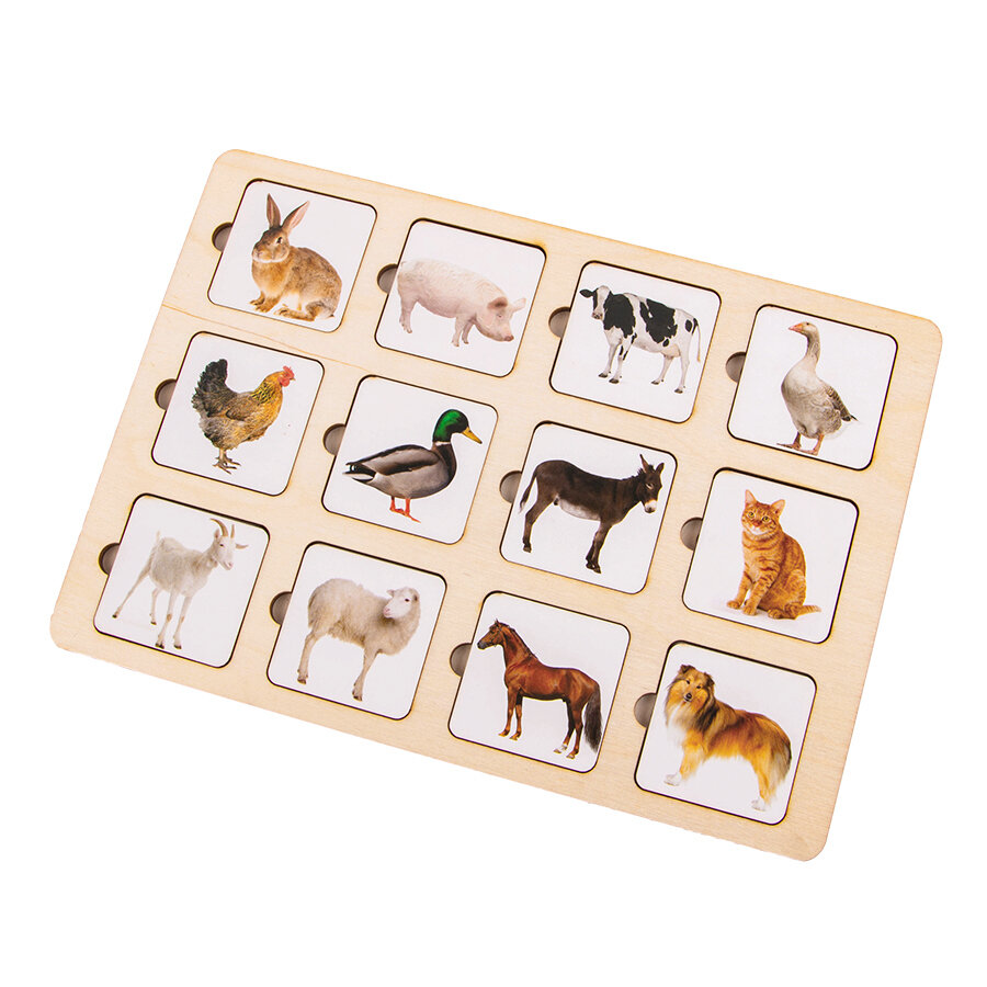 Деревянная развивающая игра Секретики "Ферма" в подарок для ребенка — фото 1