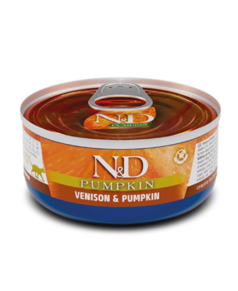 Консервы Farmina ND Cat Pumpkin Venison для кошек с олениной и тыквой, 70г (6шт)
