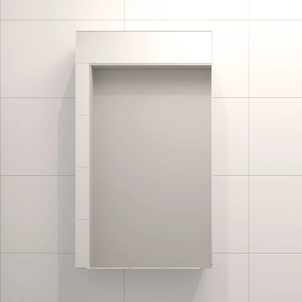 Зеркало в ванную со шкафом DIWO Архангельск 40 см универсальное белое