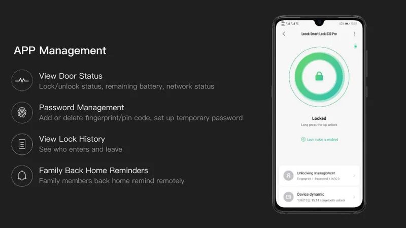Умный дверной замок Xiaomi Lockin Smart Door Lock S30 Pro Fingerprint unlock NFC(Mihome APP), серый