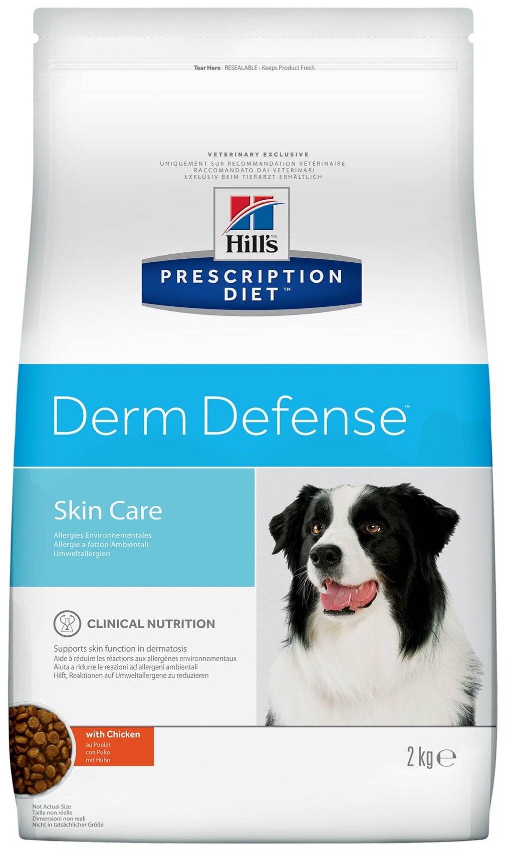 Hills Prescription Diet Canine Derm Defense / Лечебный корм Хиллс Дерм Дефенс для взрослых собак для поддержания Кожи при Дерматитах или избыточной потери шерсти Курица 1,5 кг