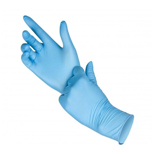 Мед. смотров. перчатки нитрил, н/с, н/о, TG (L) 100 пар/уп, голубые