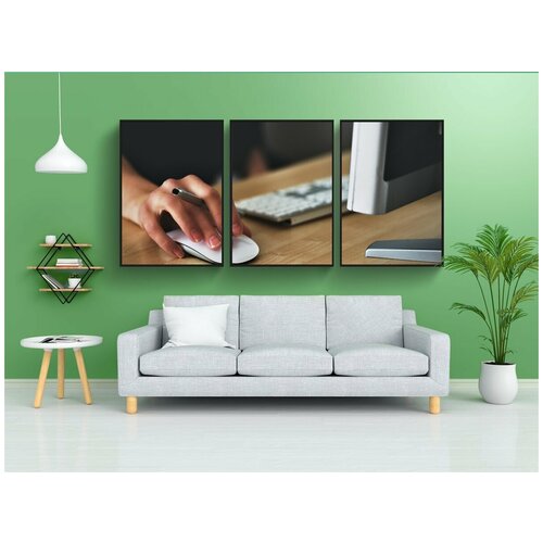 фото Набор модулных постеров для интерьера "компьютер, мышь, браузер" 60x90 см. в тубусе, без рамки lotsprints