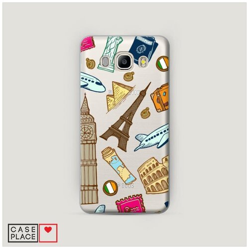 фото Чехол пластиковый samsung galaxy j7 2016 круговорот путешествий 1 case place