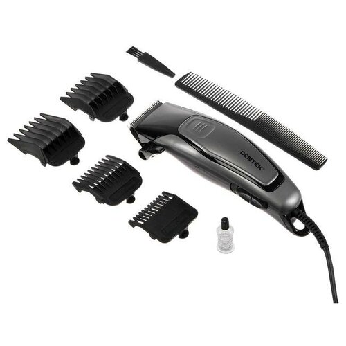 Машинка для стрижки Centek CT-2102 12 Вт 4 насадки сталь черно-серая 99000₽