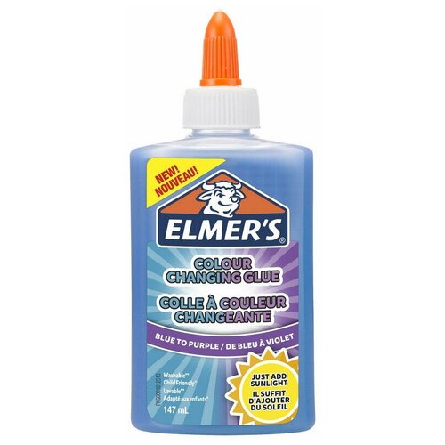 Клей для слаймов ELMERS меняющий цвет с синего на фиолет. 147 мл,2109507