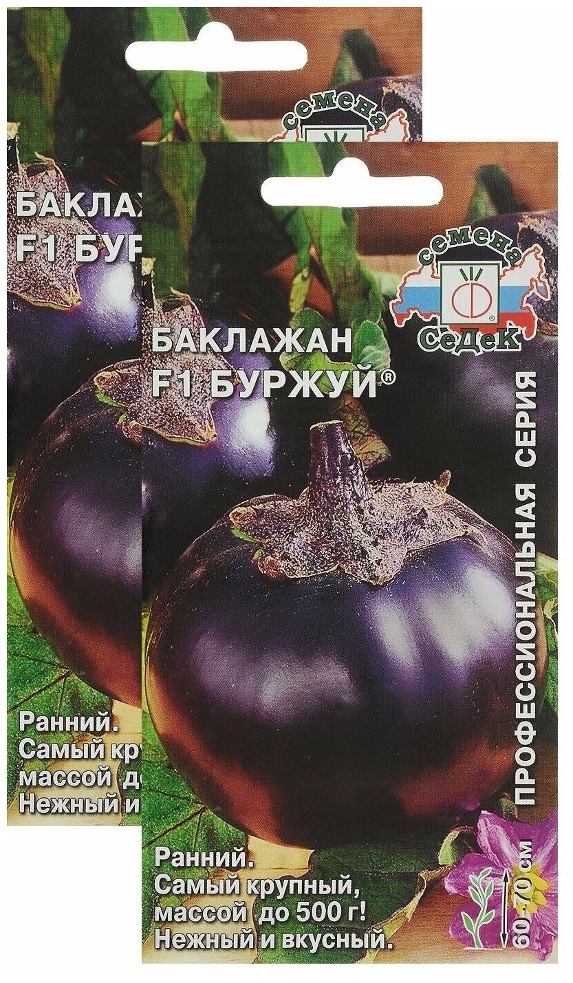 Семена Баклажан Буржуй F1 0,2 г (СеДеК) , 2 пакетика * 0,2 г