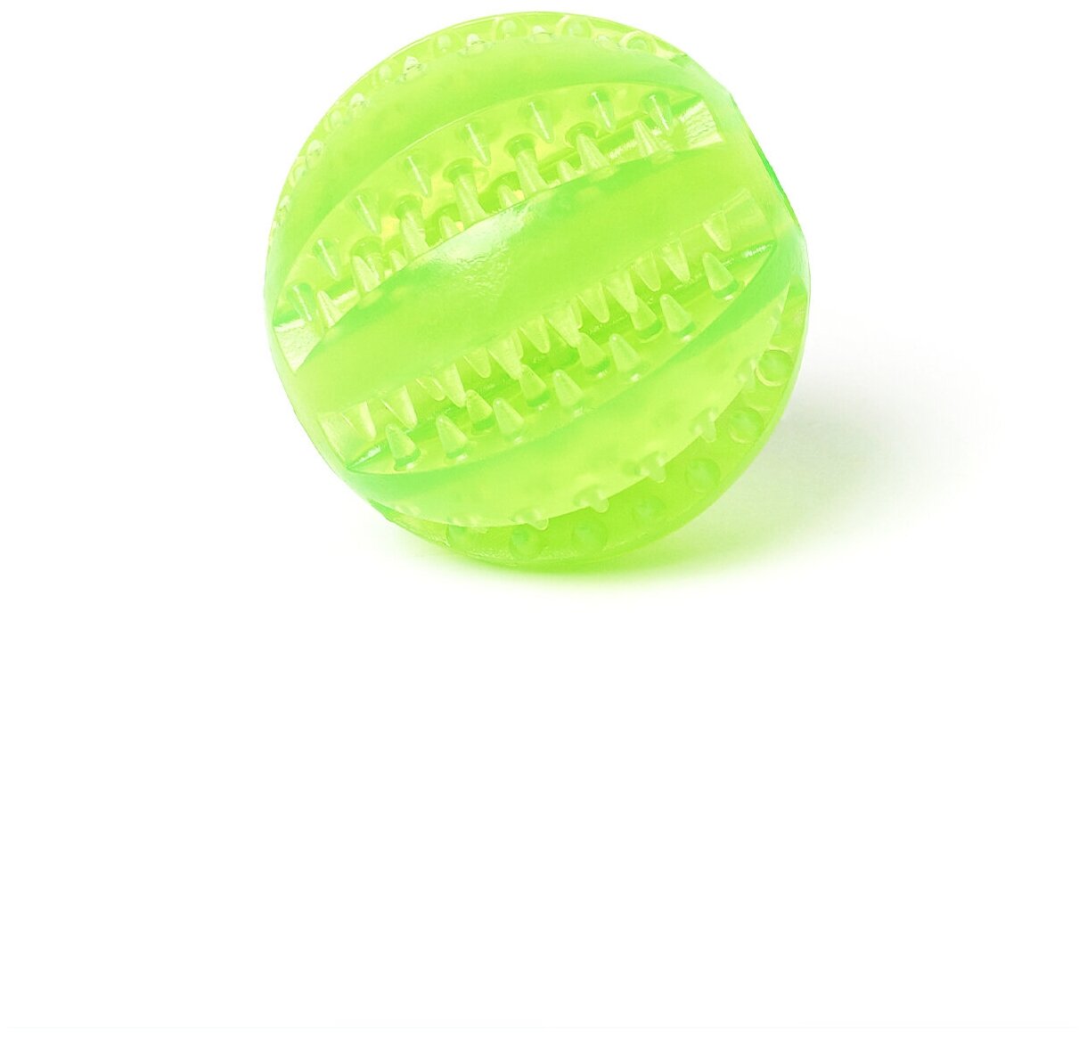 Игрушка мяч для собак резиновый неубиваемый, Чистые клыки, Играй Гуляй, диаметр - 5 см, салатовый - фотография № 1