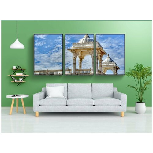 фото Набор модулных постеров для интерьера "индуистский храм, храм, религия" 60x90 см. в тубусе, без рамки lotsprints