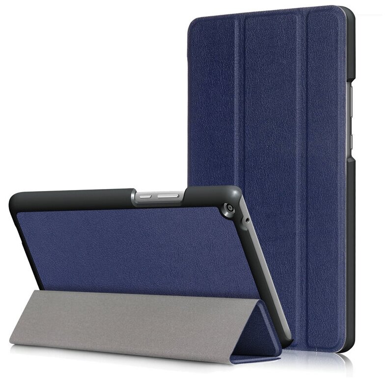 Чехол-обложка Чехол.ру для Huawei MediaPad T3 8.0 LTE (KOB-L09/W09) тонкий умный кожаный на пластиковой основе с трансформацией в подставку синий