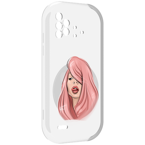 Чехол MyPads лицо-девушки-с-розовыми-волосами женский для UMIDIGI Bison X10 / X10 Pro задняя-панель-накладка-бампер