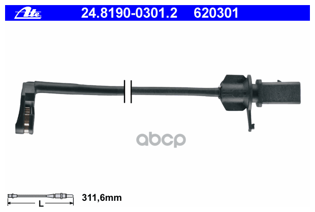 Датчик Износа Тормозных Колодок Audi: A6 10- A6 Allroad 12- A6 Avant 11- A7 Sportback 10- A8 09- Q5 08- Ate арт. 24.8190.