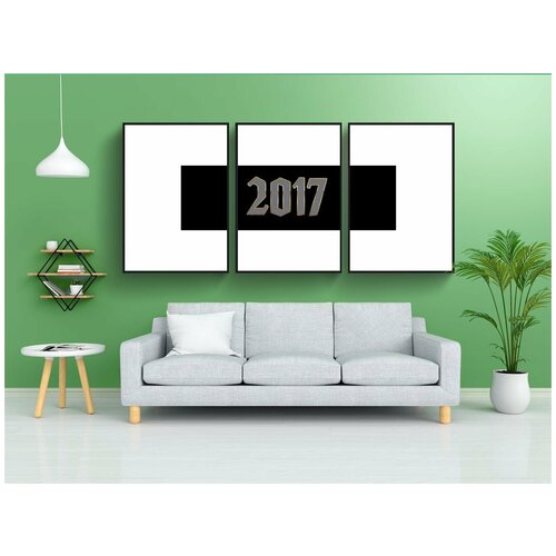фото Набор модулных постеров для интерьера "дата, 2017, год" 60x90 см. в тубусе, без рамки lotsprints