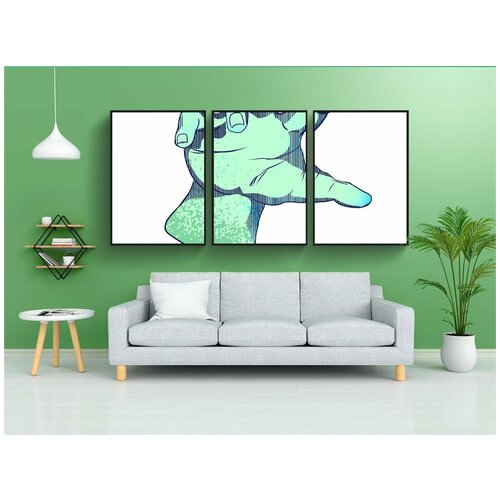 фото Набор модулных постеров для интерьера "хэллоуин, живой мертвец, рука" 60x90 см. в тубусе, без рамки lotsprints