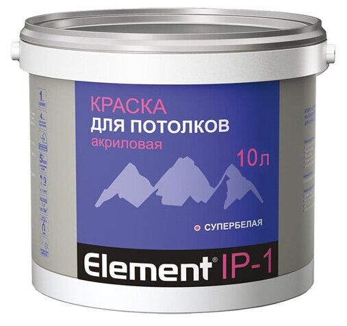 фото Краска акриловая Alpa Element IP-1 для потолков