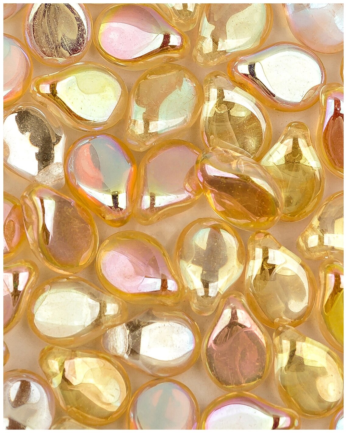 Стеклянные чешские бусины Pip Beads 5х7 мм цвет Crystal Yellow Rainbow 50 шт. (00030-98531*1)