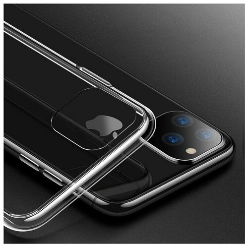 фото Прозрачный cиликоновый чехол-накладка для iphone 13 pro с защитой камеры glass king