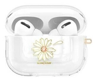 Чехол пластиковый Kingxbar со шнурком для Airpods Pro, прозрачный, ромашка (18)