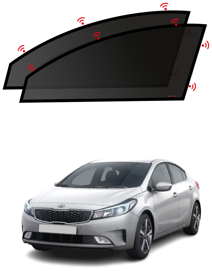 Каркасные магнитные автошторки Легатон для Kia Cerato 3 2013-2018 (Киа Церато) 10-15%