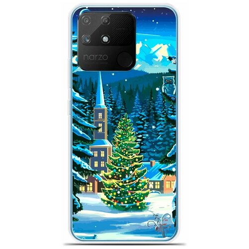 Силиконовый чехол на realme Narzo 50A Елка / для Реалми Нарзо 50 А