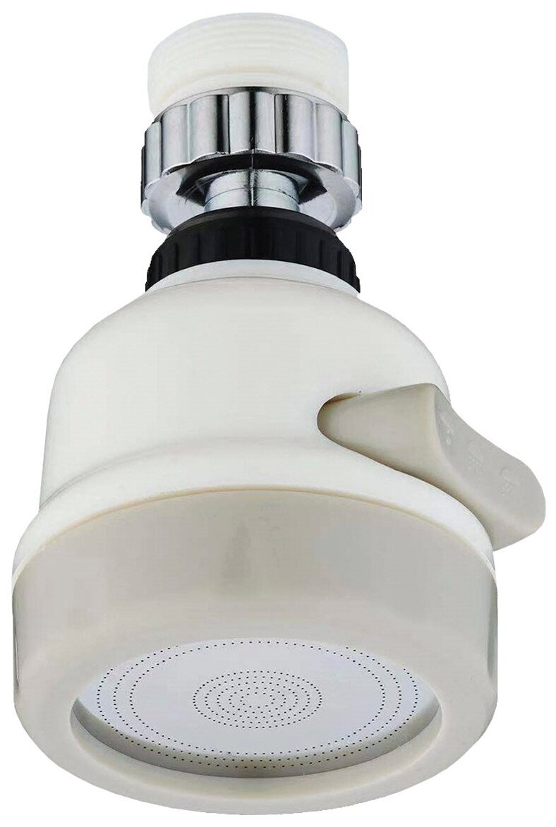 фото Фильтр-насадка на кран (поворотный аэратор) для экономии воды Vanhausen VN05.100.200, 3 режима, белый