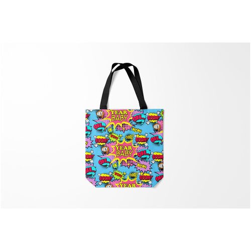 фото Сумка-шоппер / 40х40 см / популярные иллюстрации / pop art year baby print burnettie
