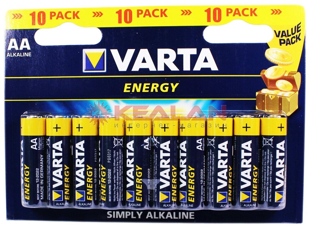 VARTA ENERGY AA батарейка 10 шт.