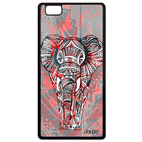 фото Противоударный чехол на телефон // huawei p8 lite 2015 // "слон" африканский дизайн, utaupia, розовый
