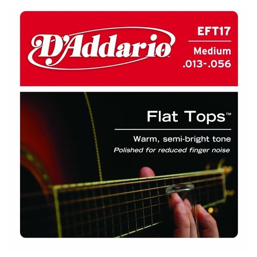 фото D'addario eft-17 струны для акустической гитары, фосфор-бронза, среднее натяжение