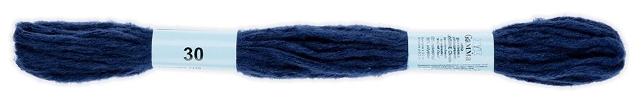 Нитки для вышивания Gamma мулине, Cloud, 100% полиэстер, 12*6 м, №30, синий