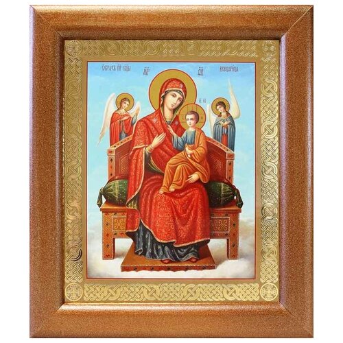 Икона Божией Матери Всецарица, широкая рамка 19*22,5 см икона божией матери троеручица широкая рамка 19 22 5 см