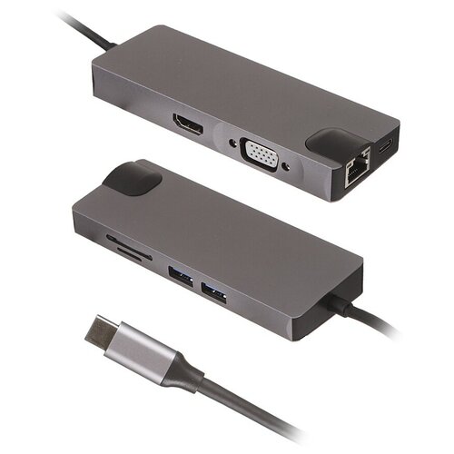 Хаб USB Palmexx 8в1 USB-C to HDMI+VGA+2xUSB 3.0+USB-C+CR+LAN PX/HUB-011