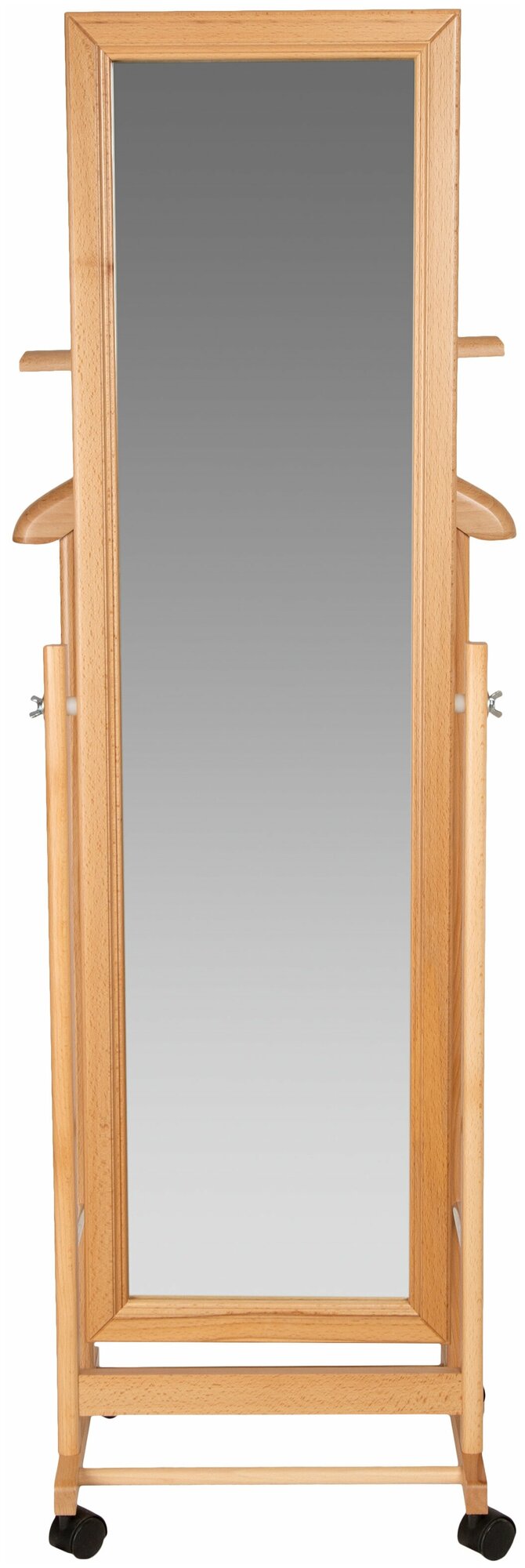 Вешалка костюмная с зеркалом на колесах В 24Н светло-коричневый - фотография № 2