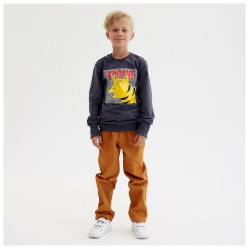 Свитшот для мальчика MINAKU: Casual Collection KIDS цвет графит, рост 134