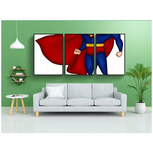 фото Набор модулных постеров для интерьера "супермен, супергерои, герой" 60x90 см. в тубусе, без рамки lotsprints