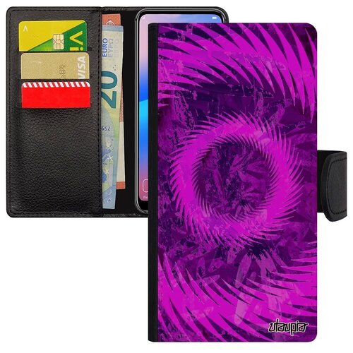 фото Защитный чехол-книжка на телефон // galaxy s7 edge // "мандала спираль" стиль сфера, utaupia, фуксия