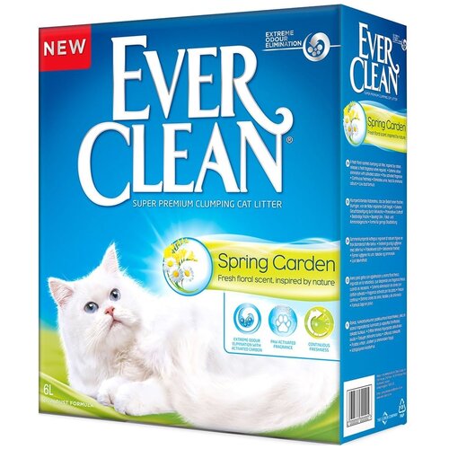 Комкующийся наполнитель Ever Clean Spring Garden, 6л, 1 шт. комкующийся наполнитель ever clean extra strength unscented 6л 1 шт