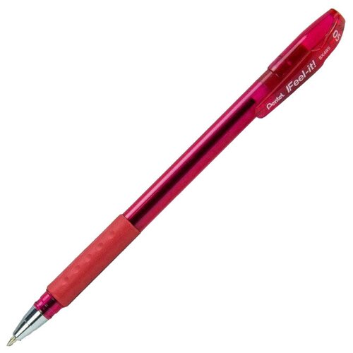 pentel ручка шариковая feel it 1 0 мм bx490 bx490 b красный цвет чернил 1 шт Pentel Ручка шариковая Feel It! 0,5 мм BX485, красный цвет чернил, 1 шт.