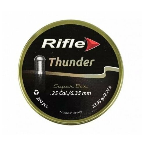 Пули пневматические RIFLE Field Series Thunder 6,35 мм, 2.20 грамм (200 шт. в банке)