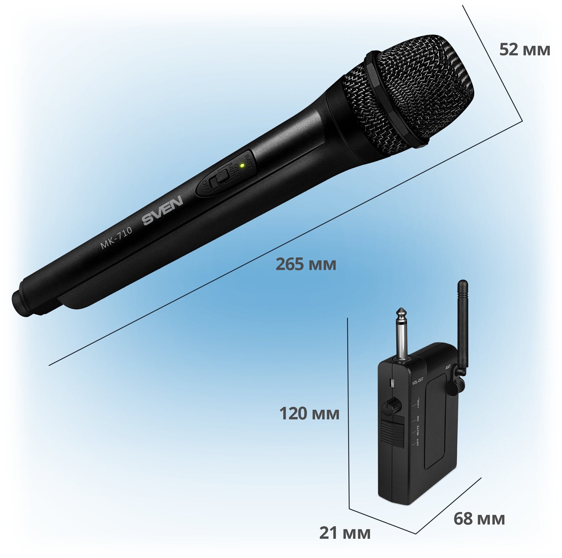 Беспроводной динамический микрофон SVEN MK-710 черный