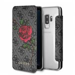 Чехол-книжка для Samsung Galaxy S9+ Guess Flower Desire 4G Booktype PU/Roses Grey (GUFLBKS9L4GROG) - изображение