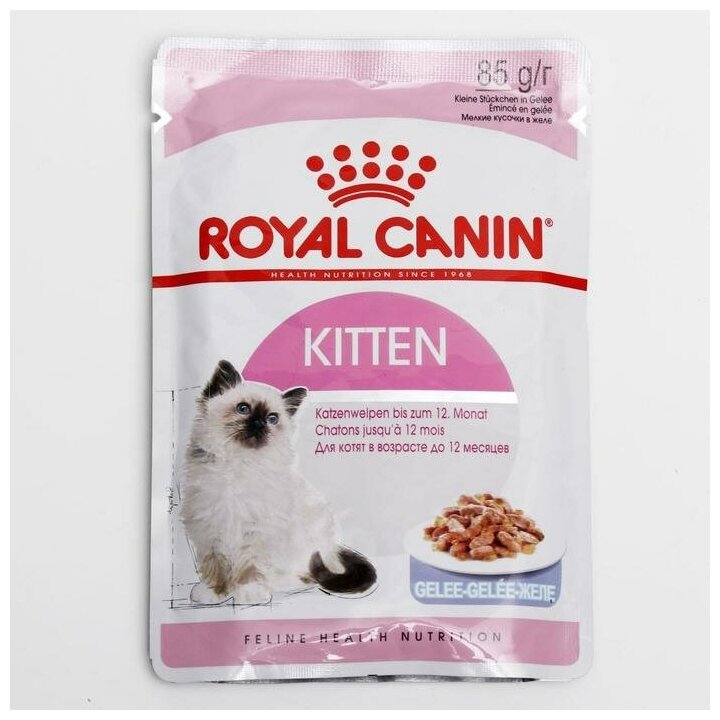 Royal Canin Kitten влажный корм для котят от 4 до 12 месяцев кусочки в желе, 85 г - фото №10