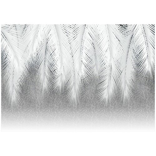 Фотообои Уютная стена Листья снежной пальмы 390х270 см Виниловые Бесшовные (единым полотном)