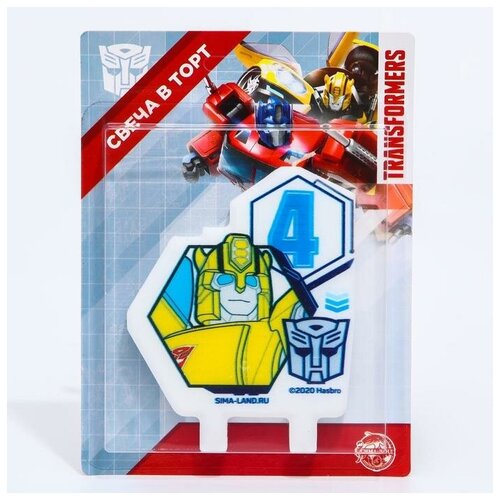 Свеча в торт цифра 4 Трансформеры 417₽