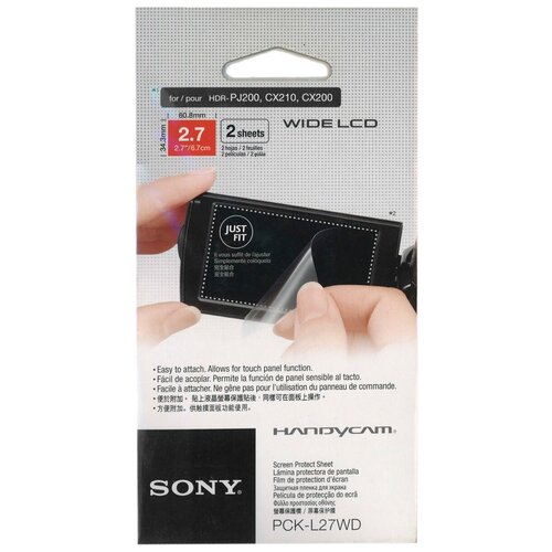 Плёнка Sony PCK-L27WD защитная, 2,7 дюйма (экран 16:9) для фото и видеокамер 2 штуки (80,8 x 34,3 мм)