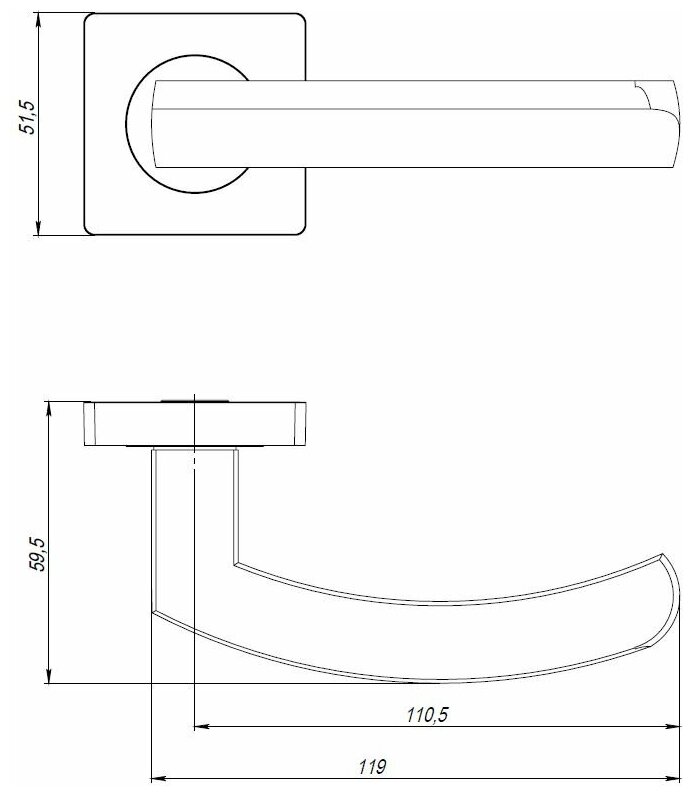 Ручка раздельная SIGMA JK SN/CP-3 матовый никель/хром 105мм - фотография № 2